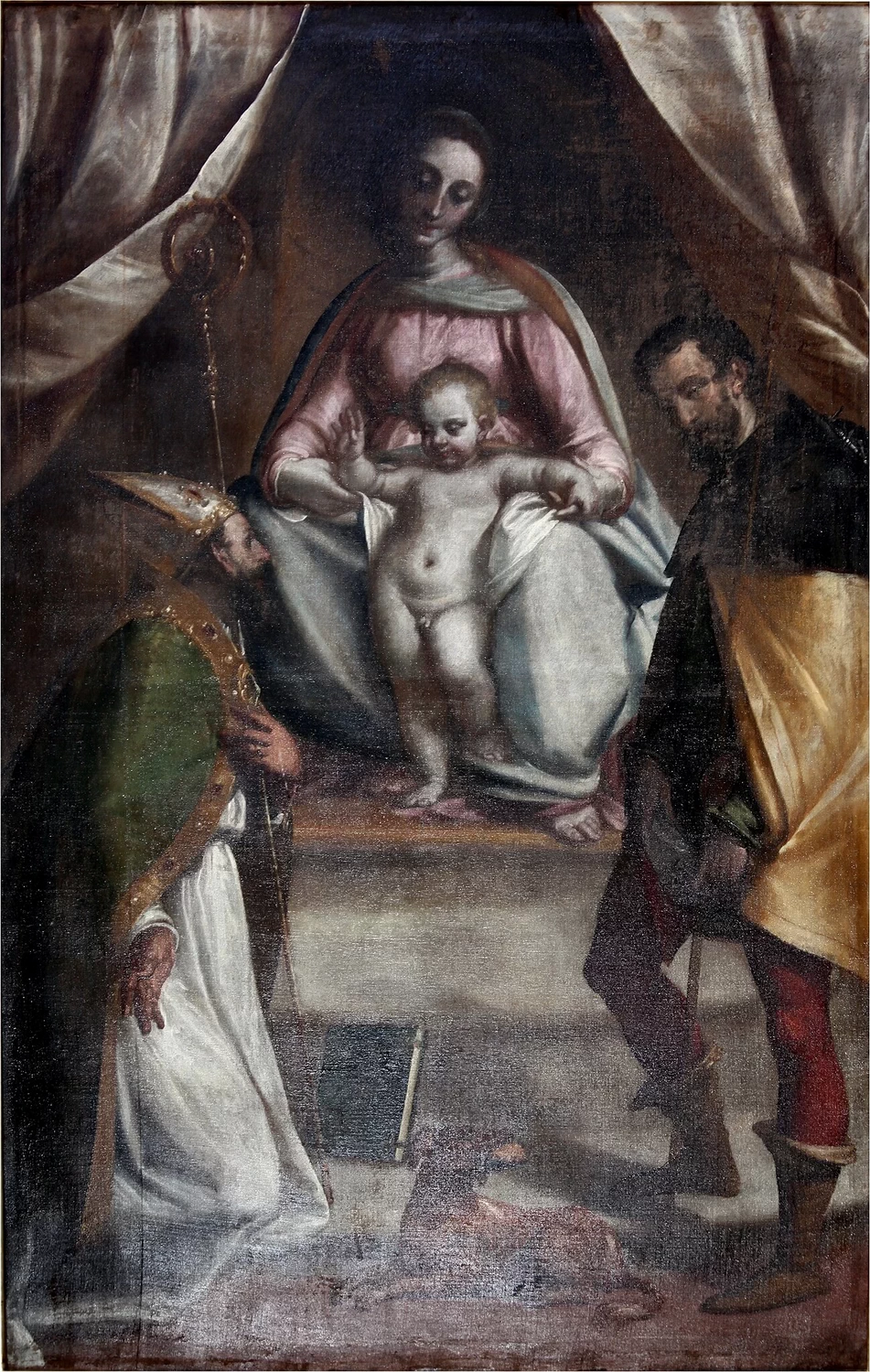 Madonna con Bambino, Santo Vescovo e San Rocco